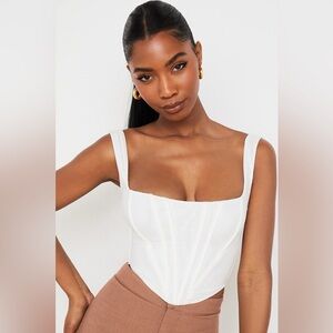 House of CB Ninette White Corset Top NWT